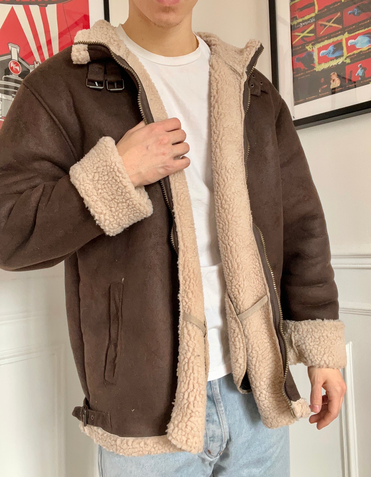 Chaqueta aviador vintage 80s oversize Talla M