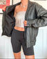 Giacca oversize in pelle vintage anni '80 Taglia M