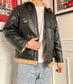 Giacca oversize in pelle vintage anni '80 taglia M