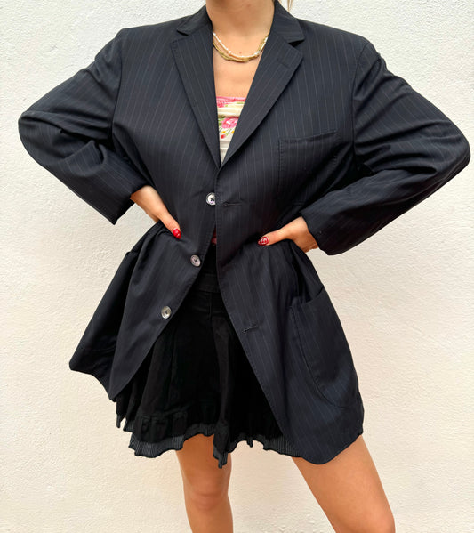 Blazer a righe oversize vintage anni '80 Taglia XL