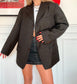 Blazer uni oversize vintage 80s Taille L