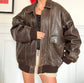 Giacca oversize in pelle vintage anni '80 Taglia M