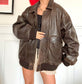 Giacca oversize in pelle vintage anni '80 Taglia M