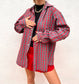 Chemisier à carreaux oversize vintage 80s Taille L