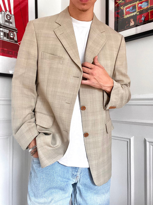 Oversized vintage 80s checked blazer Size L