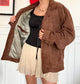 Oversized vintage suede jacket 80s Size L