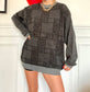 Pull à motifs oversize vintage 80s Taille M