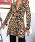 Blazer/trench vintage con motivo leopardato anni '80 Taglia M