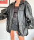 Giacca oversize in pelle vintage anni '80 Taglia L