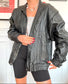 Giacca oversize in pelle vintage anni '80 Taglia M