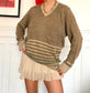 Jersey Vintage 80s oversize cuello pico Talla L