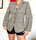 Americana Vintage 80s cuadros Talla M
