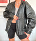 Giacca oversize in pelle vintage anni '80 Taglia M