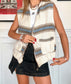 Gilet senza maniche a righe vintage anni '80 taglia M