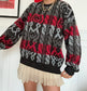 Pull oversize à motifs vintage 80s Taille M