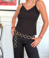 Top liso con detalles vintage años 80 Talla S
