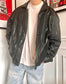 Cazadora piel vintage oversize 80s Talla L