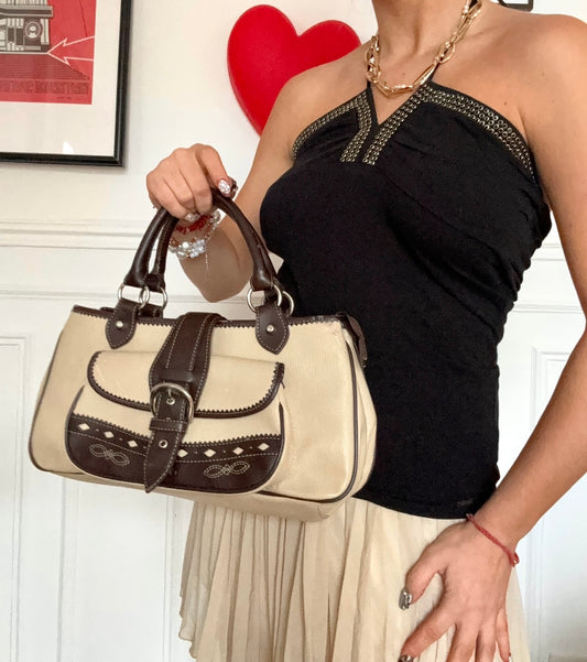 Vintage 80s leather handbag