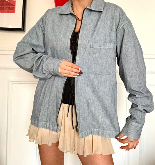Oversized blouse with vintage 80s zip Size L