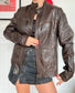 Cazadora cuero Vintage 80s Talla M