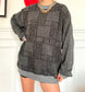 Pull à motifs oversize vintage 80s Taille M