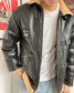 Giacca oversize in pelle vintage anni '80 taglia M