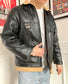 Giacca oversize in pelle vintage anni '80 taglia M