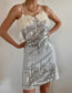 Vestido Vintage 80s lentejuelas con volantes Talla S